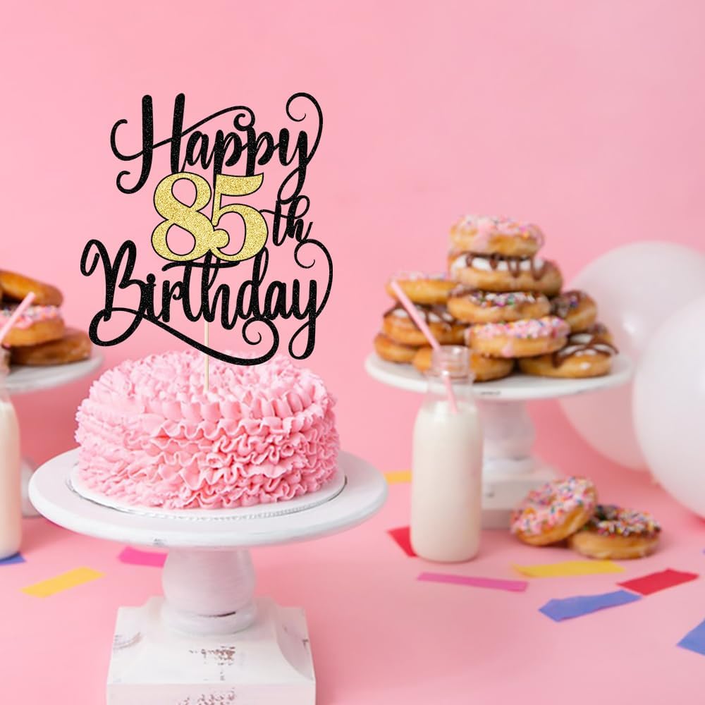 Happy 85th Birthday Cake Topper,85 Birthday Party Cake Decorations