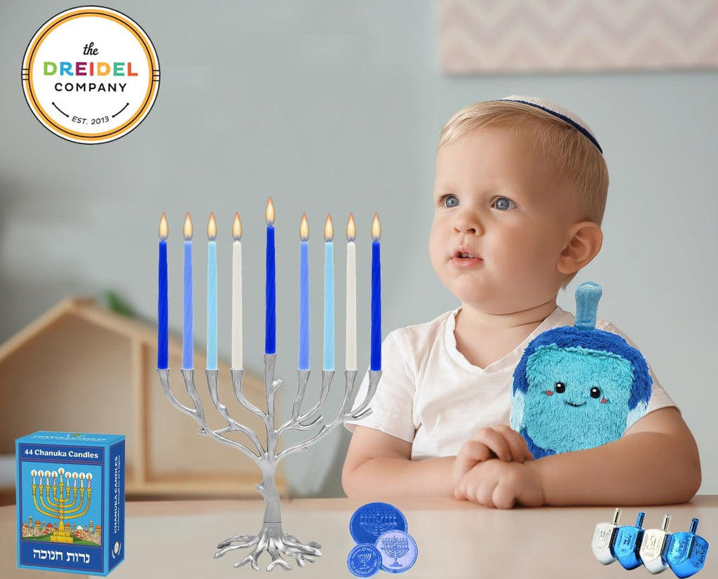 The Dreidel Company Pastel Blue Jerusalem Hanukkah Candles Menorah Candles Chanukah Candles 44 for All 8 Nights of Chanukah Standard Size Chanukah Candle Fits Most Menorahs