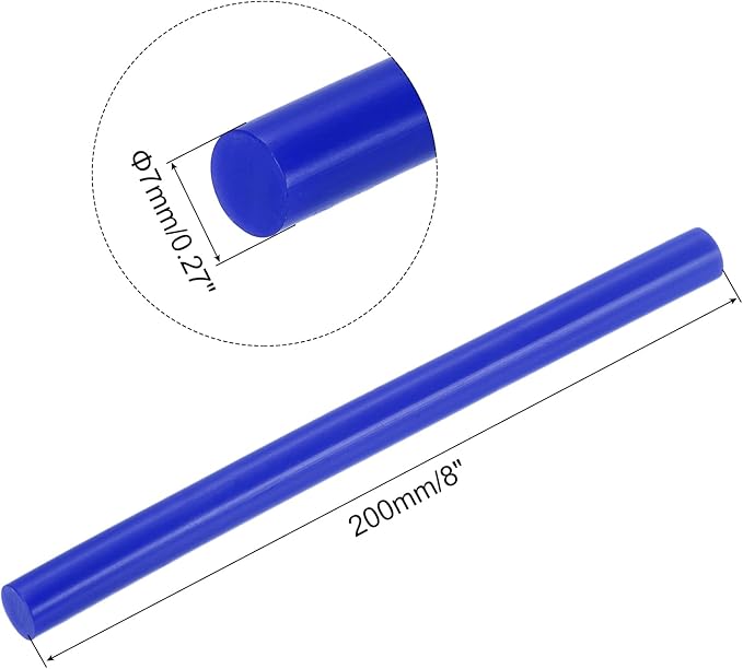 uxcell 20pcs Hot Glue Sticks for Glue Gun 7mm/0.27-inch x 8-inch Mini Hot Melt Adhesive Glue Stick Bright Blue