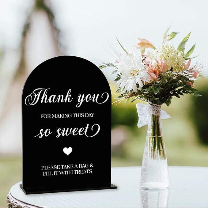 Black Candy Bar Sign, Dessert Table Sign, Wedding Engagement Bridal Shower Decor fo Ceremony Reception Party, Weddings Table Acrylic Sign