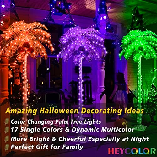 5ft light up palm trees outdoor with remote, close-up detail