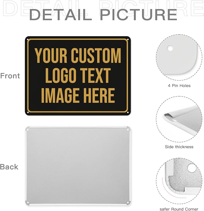 Custom Signs Outdoor Metal Sign Custom Sign Outdor Indoor Personalized Signs Make Your Own Sign Add Text Photo Logo For Office Business Workplace Home Bar Indoor Outdoor Use 12"x17"