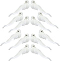 Threan 12 Pcs 5.11 Inch Artificial White Bird Bulk Small Feathered Doves Decor with Clips Love Fake Birds Craft White Ornaments Christmas Tree Home Garden Wedding Party DIY Decoration Wedding Party