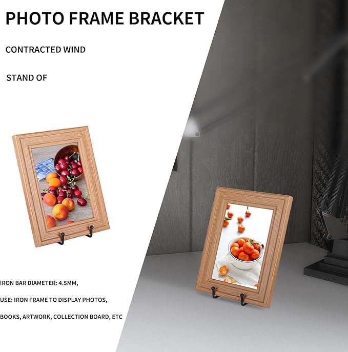 Decolore 3 Pack 6 Inch Black Metal Display Stands Plate Holder Display Stands for Picture, Decorative Plate, Book, Photo Easel, Artistic Work (3 Pack, 6 inch)