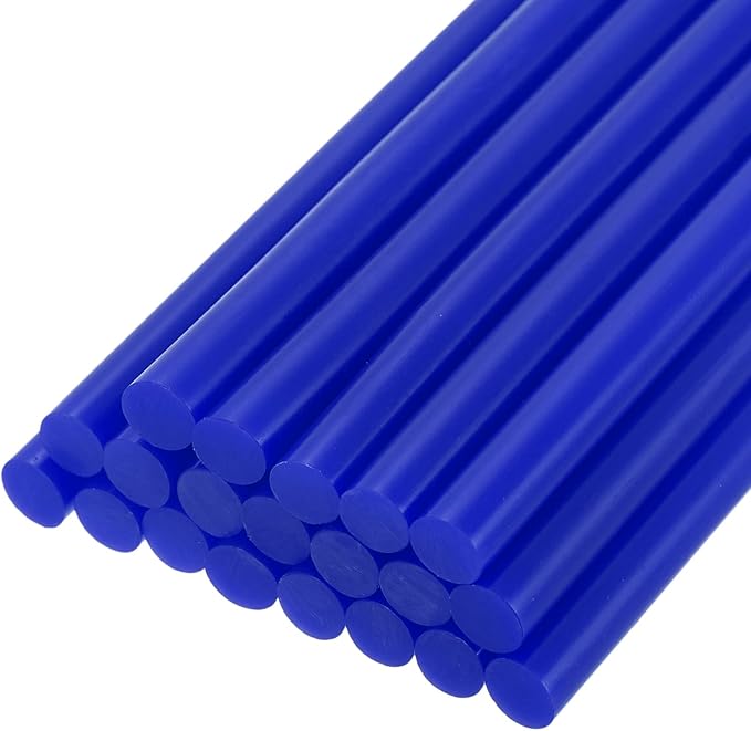 uxcell 20pcs Hot Glue Sticks for Glue Gun 11mm/0.43-inch x 8-inch Mini Hot Melt Adhesive Glue Stick Bright Blue