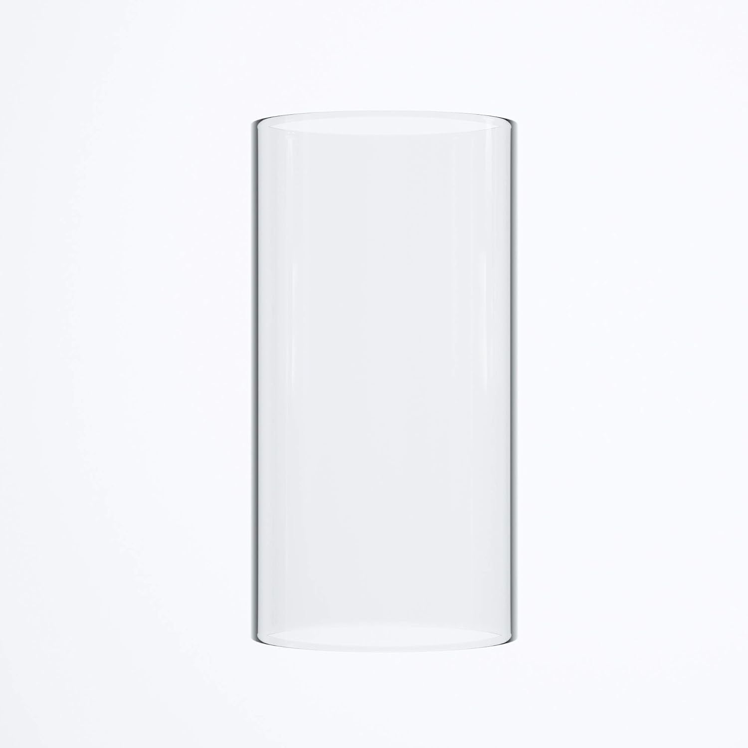 Large Size Hurricane Candle Holder - Glass Cylinder Open Both Ends, Open Ended Hurricane, Glass Lamp Shade Replacement (3.5" Wide x 8" Tall)