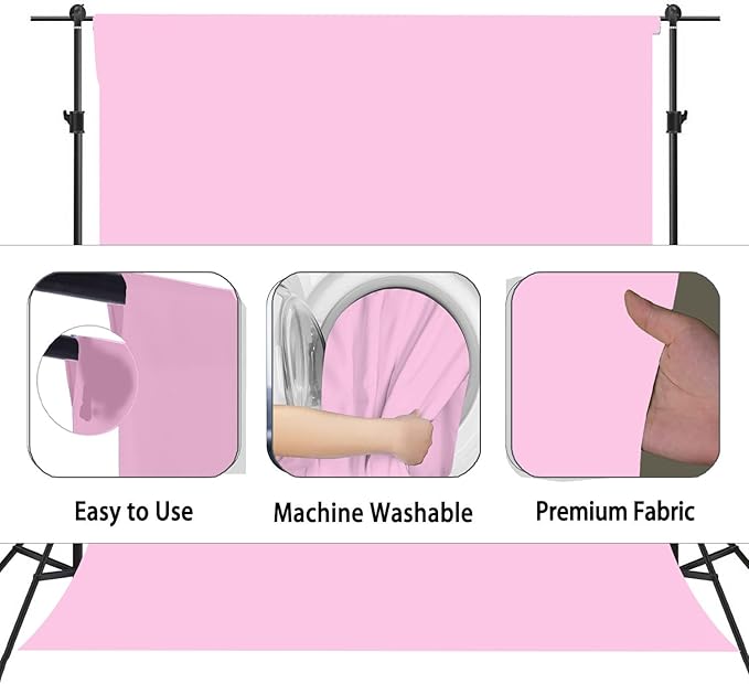 Pink Photography Backdrops, Photo Booth Video Shooting Photo Backdrop, Portrait Background for Photography, Photo Studio Pink Backdrops for Photoshoot 10x20ft