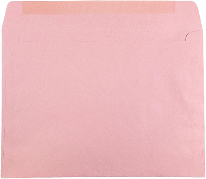 JAM PAPER 9 x 12 Booklet Premium Envelopes - Baby Pink Pastel - 25/Pack