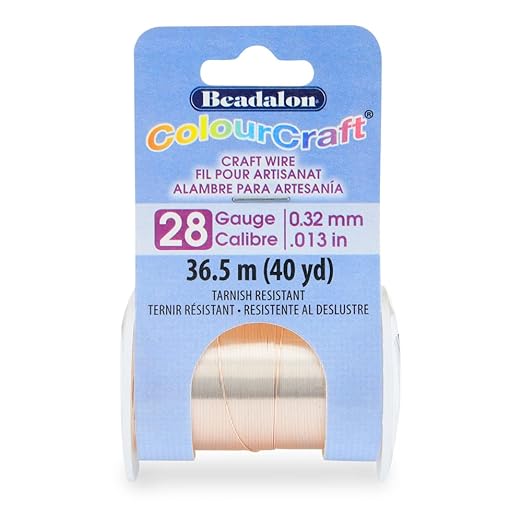 Beadalon ColourCraft Wire, 28 Gauge, Rose Gold Color Silver Plated, 40 yd Spool