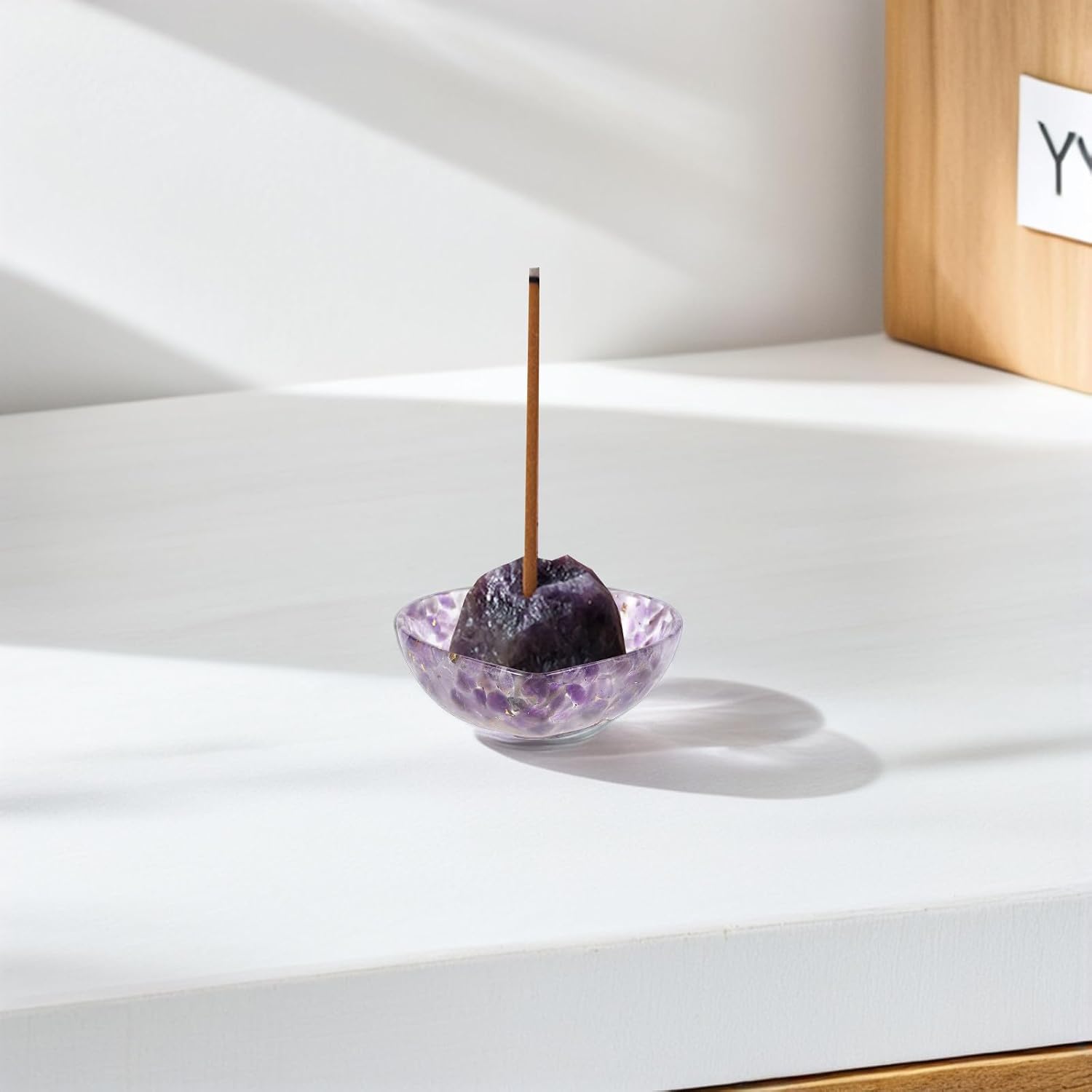 Heart Shaped Crystal Candle Holder Bowl with Resin Material, Versatile Usage and Built to Last, for Living Room Home Decor, Romantic and Unique Texture Design