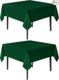 sancua Square Tablecloths 60x60 Inch Hunter Green, 2 Pack - Fabric Table Cloth for Square or Round Tables, Washable Polyester Table Cover for Christmas Dinner, Holiday Party, Display Tables