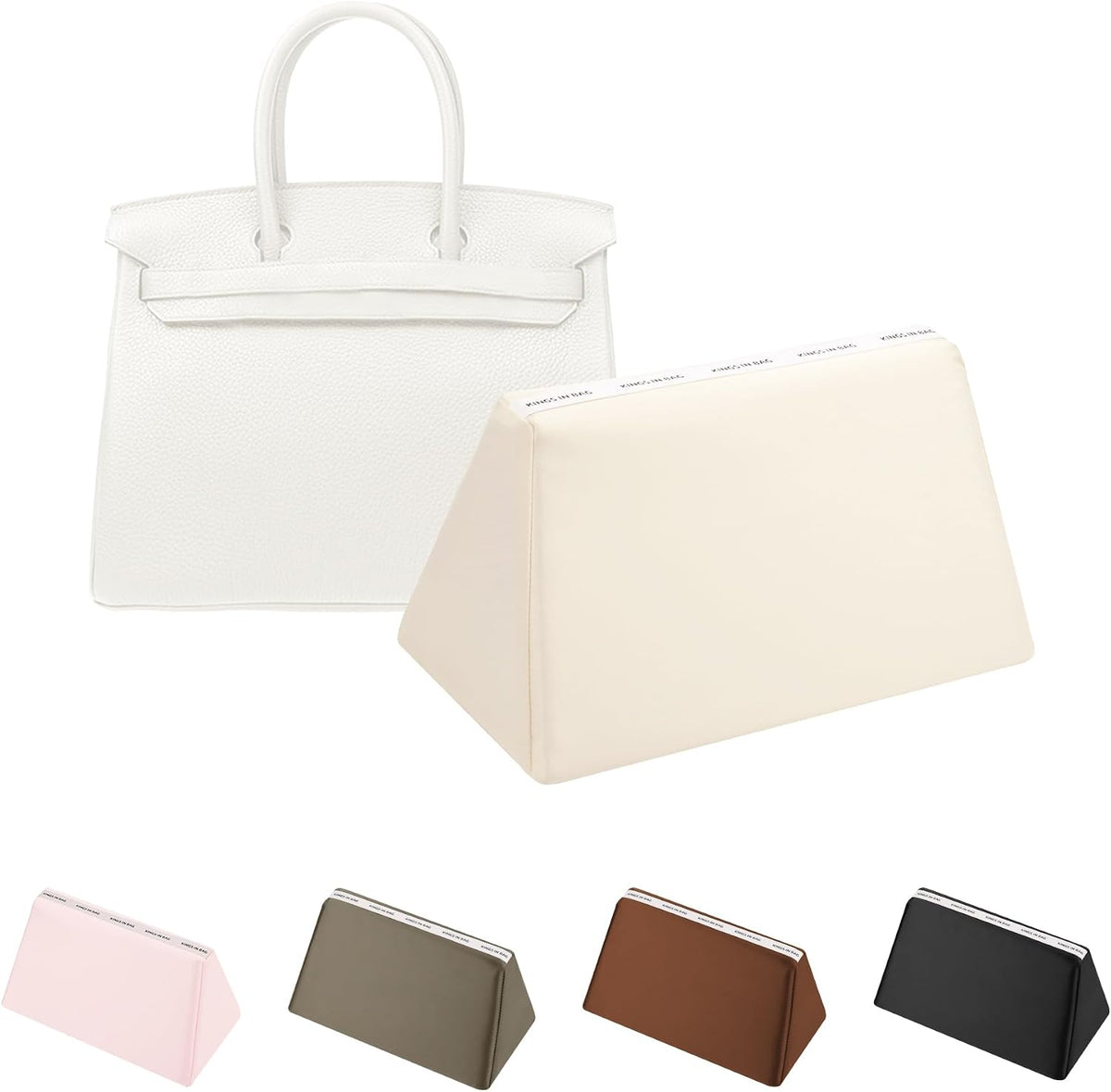 satin purse pillow insert for birkin 25, craie, main product view