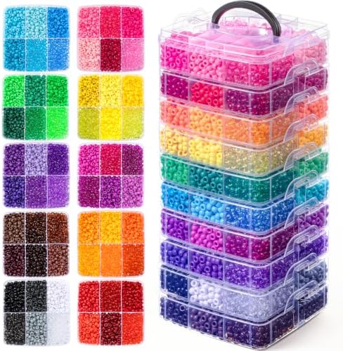umikk 10000pcs pony beads bulk, 60 colors kandi, main product view