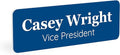 ExcelMark Custom Name Tag - Engraved Name Badge with Pin or Magnetic Backing, 16 Colors, 6 Fonts, and 2 Sizes to Choose from (Blue w/White Letters, 1"x 3")