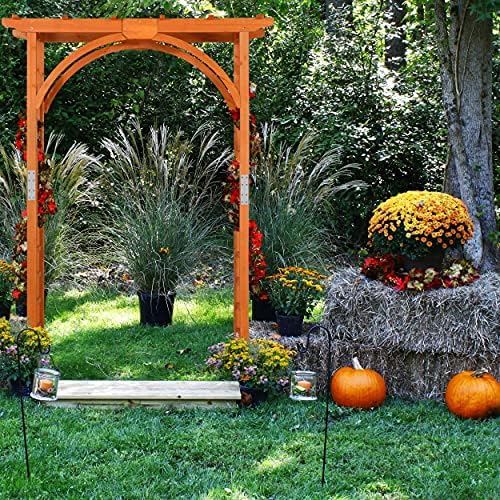 yaheetech 85in wooden garden arch arbor trellis for, side view