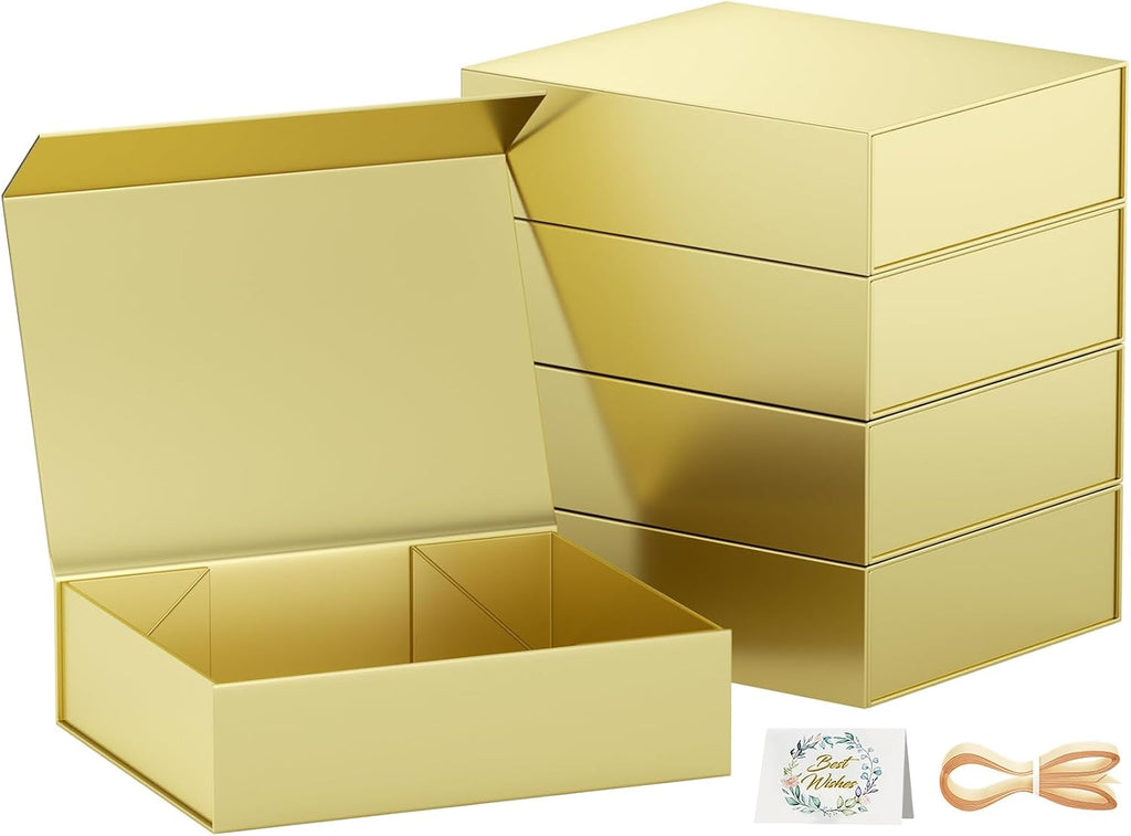 pshvym 5pack gift box 11.5x7.8x3 in, gold gift, main product view