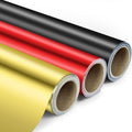 KMER LIFE Metallic Wrapping Paper Rolls - 3 Rolls Premium Gift Wrapping Paper, 17 x 120 Inch Each, Birthday & Christmas Wrapping Paper, Baby Shower & Party (Red, Black, Gold)