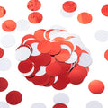 Red White Table Confetti Party Decorations Metallic Circle Dot Confetti, 1.2 Inch, 300pcs