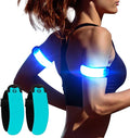 LED Armband Running USB Rechargeable(2 Pack), High Visibility Wristband for Runners, Joggers, Pet Owners, Cyclists, Adjustable Waterproof Reflective Bracelets for Night Running, Walking