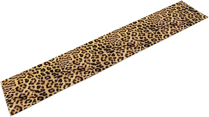 Leopard Print Dinning Table Runner, Cotton Linen Rustic Cottage Country Farm Safari Wildlife Fur Print Table Runners for Table Dresser Runner Dinning Kitchen Party Holidays Home, 13x60 Inch