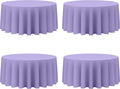 BRILLMAX 4 Pack Lavender Round Tablecloths 132 Inch - Circle Bulk Linen Polyester Fabric Washable Table Cloth Cover for Wedding Reception Banquet Birthday Party Buffet Restaurant