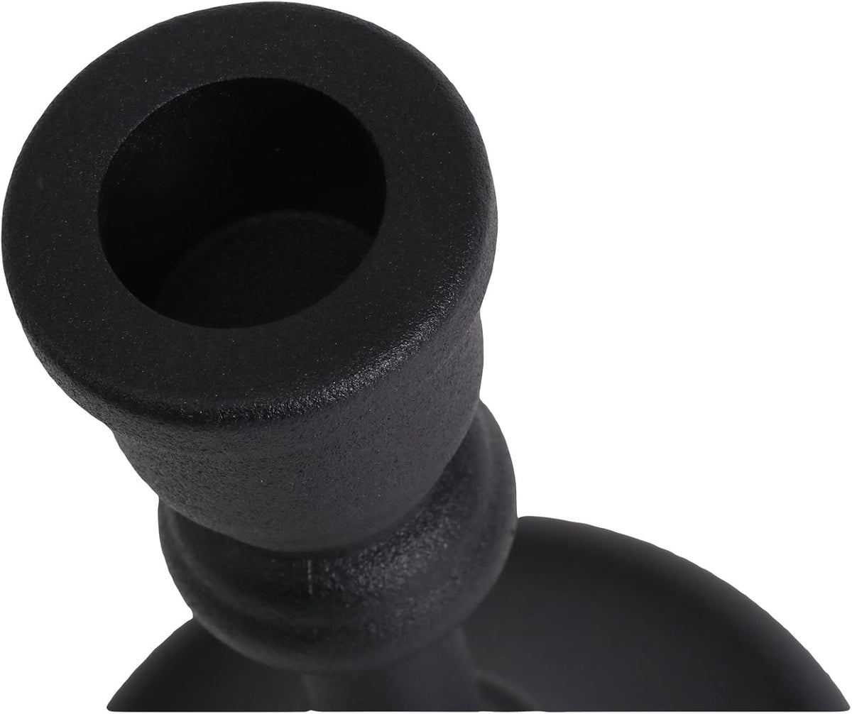 Black Heavy Candlestick Holders Taper Candle Holders Set of 3, Golden Candles...