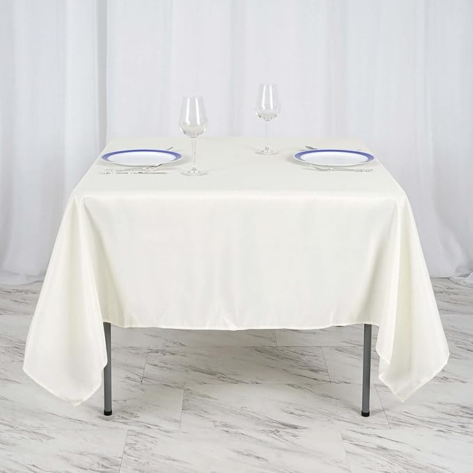 Efavormart 70" Square Linens Ivory Wholesale Linens Polyester Square Linen Tablecloth for Wedding Banquet Party Restaurant
