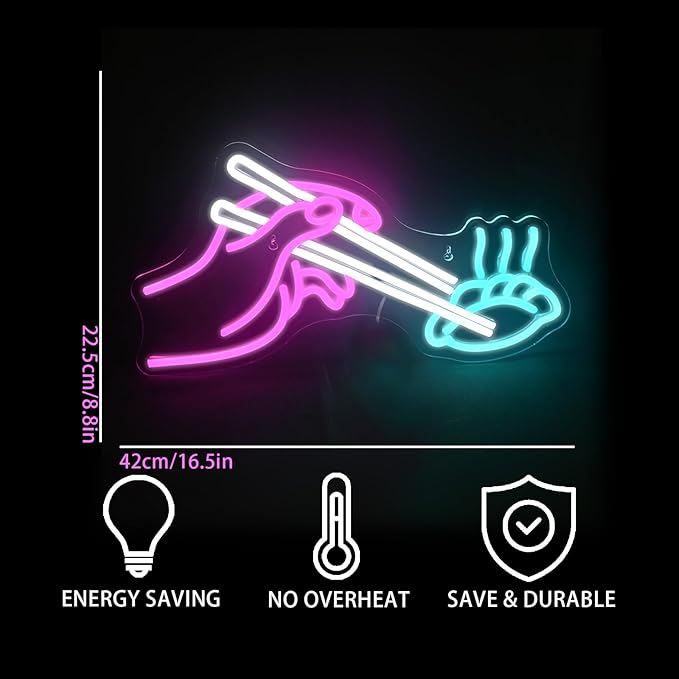Dumplings Neon Sign Chinese Restaurant Led Neon Lights for Wall Decor Light Up Signs for Japanese Restaurant Dumpling Shop House kitchen Club Cooking Classroom Dinning Room Birthday Party Decorations Gifts