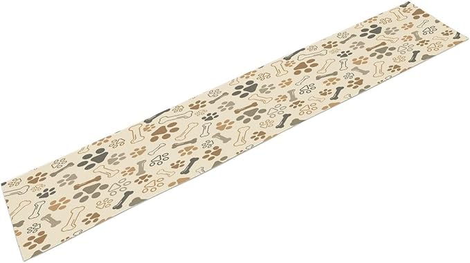 Dog Paw Table Runner,Kids Teens Cute Pet Animal Footprint Theme Pattern Print Tablecloth Burlap for Hotel Indoors Outdoor Dining Room Kitchen Home Decor,W13X L108 in