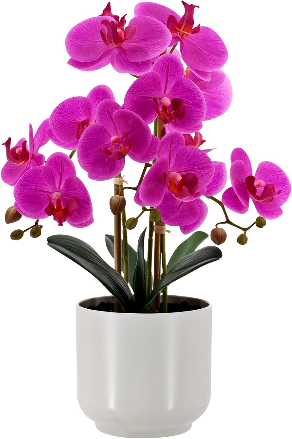 faux orchid 19”tall artificial flower plant indoor for, main product view