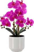 faux orchid 19”tall artificial flower plant indoor for, main product view