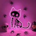 Cat Neon Sign,Pink Dimmable LED Light Signs for Wall Art Decor,Halloween Backdrop for Bedroom Club Party,Animal Gift for Boys Girls Teen USB Powered（11.8"*11.6"）