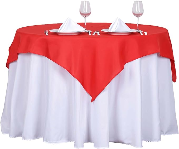 Efavormart 54x54 RED Wholesale Linens Seamless Polyester Square Linen Tablecloth for Wedding Banquet Party Restaurant