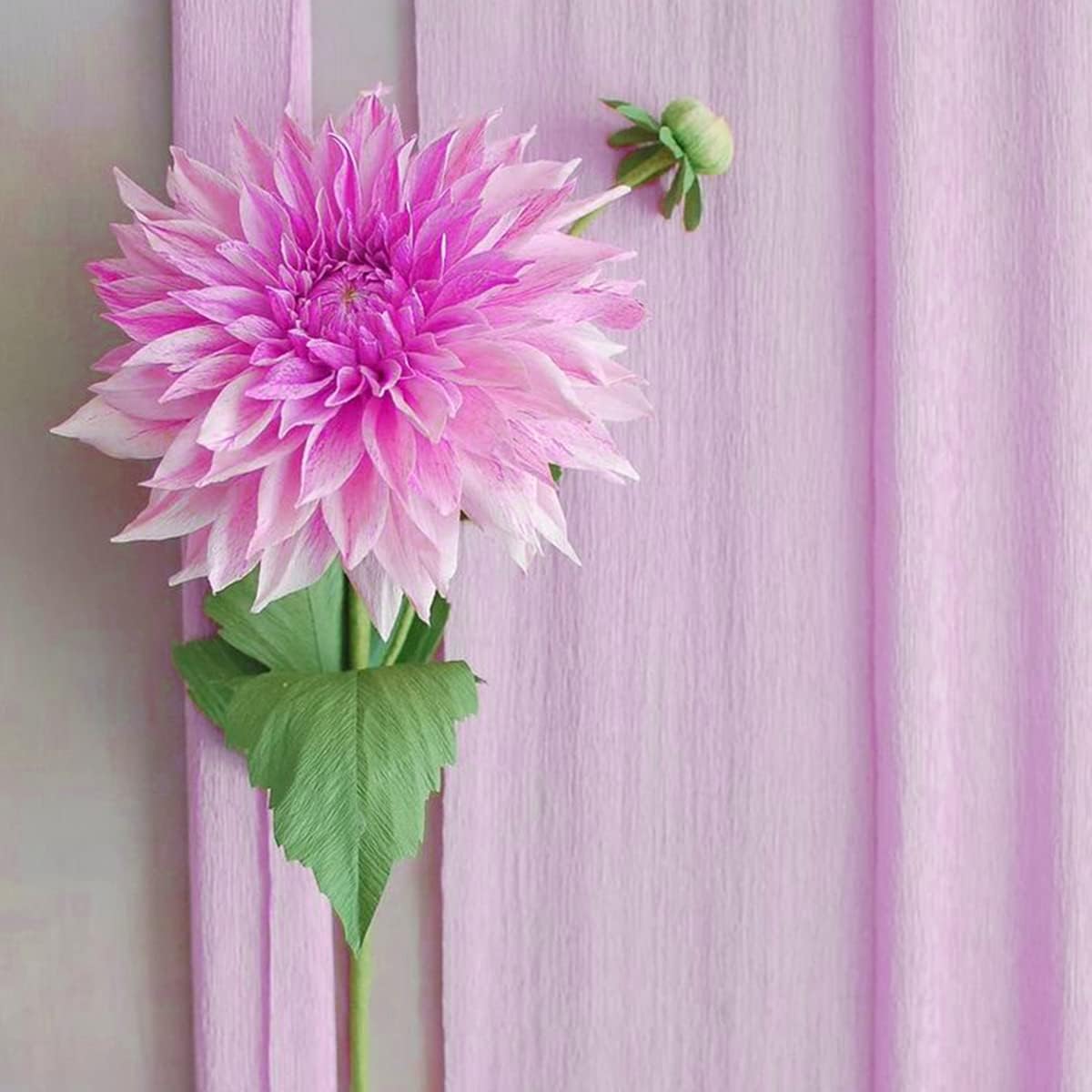 Cieovo Crepe Paper Flower DIY Kits, 7 Rolls Rainbow Bright Colors Crepe Paper Rolls Green Floral Tape and 50 Green Floral Iron Wire for Wedding Festival Party Wreath Making Supplies DIY Flower Crafts