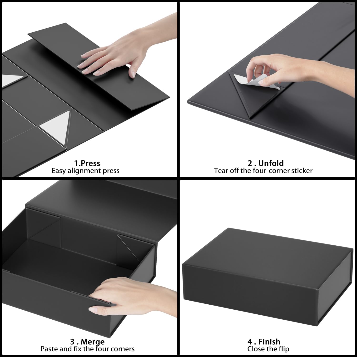 Black Gift Box 11.9" x 8.5" x 3.3" with Magnetic Closure Lid Gifts Boxe for Presents,Bridesmaid Gift Boxes,Cute Box,Birthday Gifts Boxe,Luxury for Gift Packaging, Magnetic Gifts Boxes for Wrapping Gift