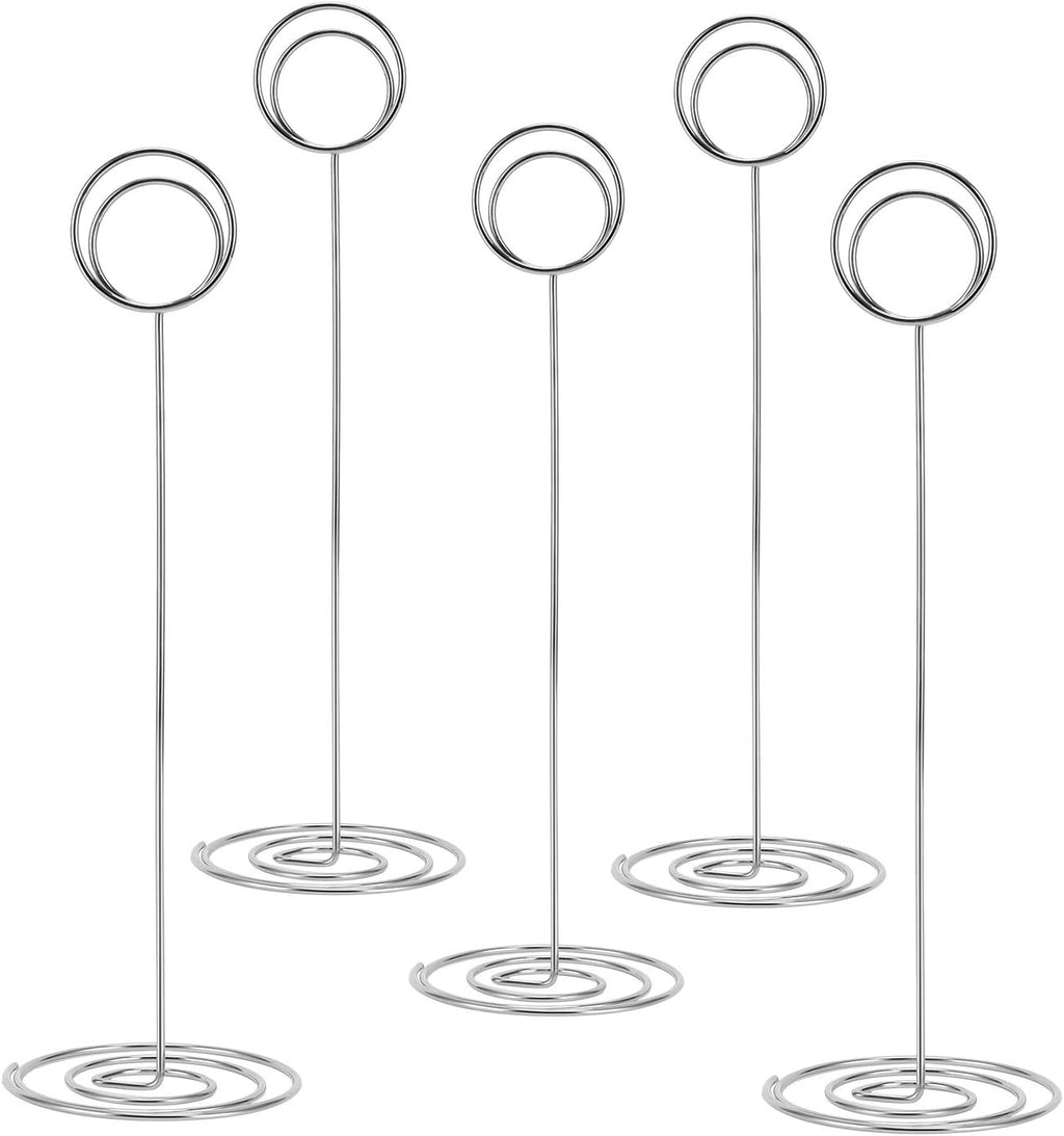MANGZ 15 Pack 8.75 Inch Tall Table Number Holder, Place Card Holder, Wire Photo Holder Clip Perfect for Weddings, Banquets
