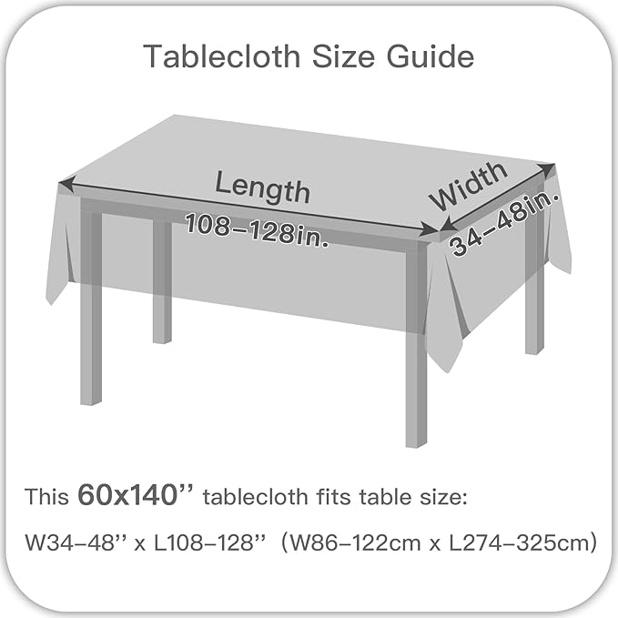 maxmill Fall Tablecloth Linen Texture Stain Resistant Waterproof Wrinkle Free Spillproof Washable Fabric Tablecloths, Dining, Harvest Thanksgiving Dinner Table Cloth, Rectangle 60 x 140 Inch, Rust