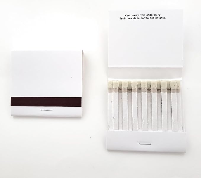 50 Personalized White Jacket Match Books Matches 30 Strike Matchbooks