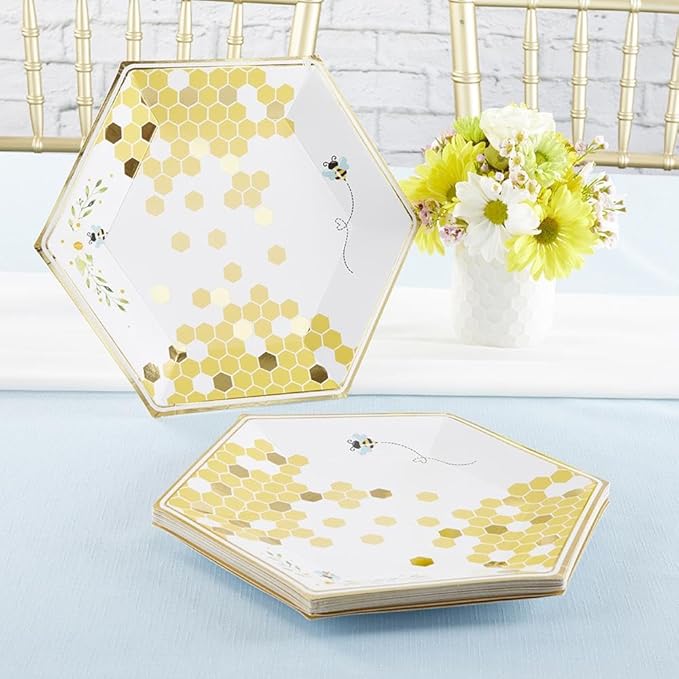 Kate Aspen Sweet as Can Bee 62 Piece Party Tableware Set (16 Guests)