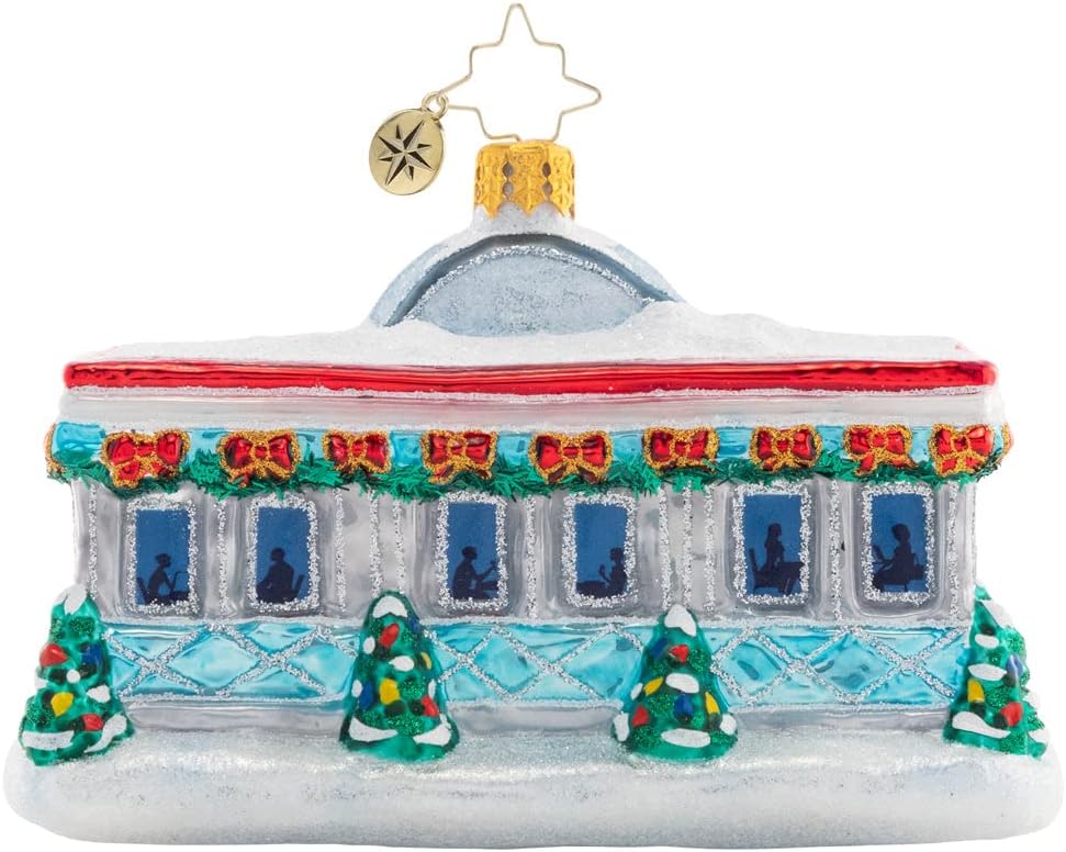 Christopher Radko Hand-Crafted European Glass Christmas Tree Decorative Ornament, Christmas at The Diner