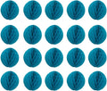 20pcs Honeycomb Flower Balls - Teal Tissue Paper Pom Poms for Birthday, Wedding & Home Decor (6inch)