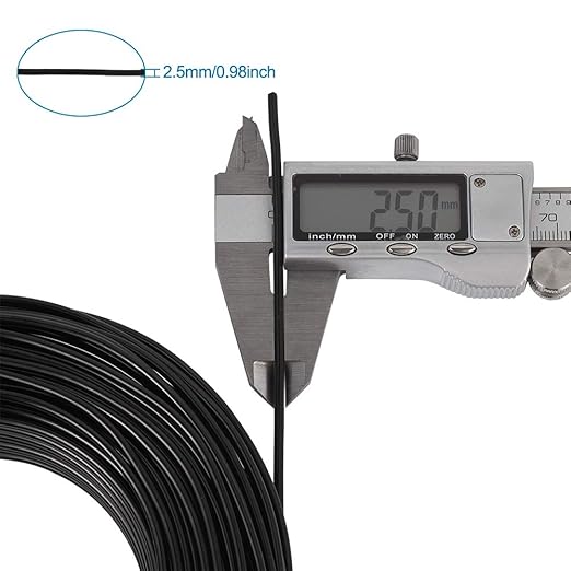 Fashewelry 114 Feet 10 Gauge Aluminum Wire Black Bendable Metal Craft Wire for Beading Jewelry Craft Making (2.5mm)