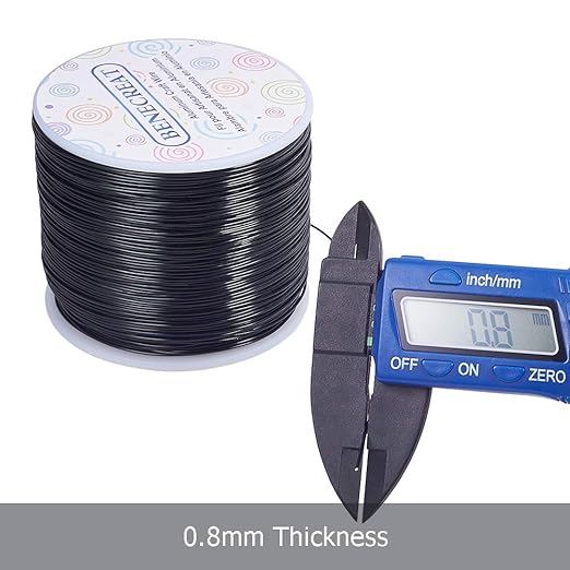 BENECREAT 20 Gauge 770FT Black Anodized Aluminum Jewelry Craft Wire for Model Craft, Gem Wrapping, Jewelry Making