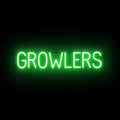 SpellBrite GROWLERS Sign | Beer-Related Sign with Neon Look, Green LED Light Source | 33.0" x 6.3"