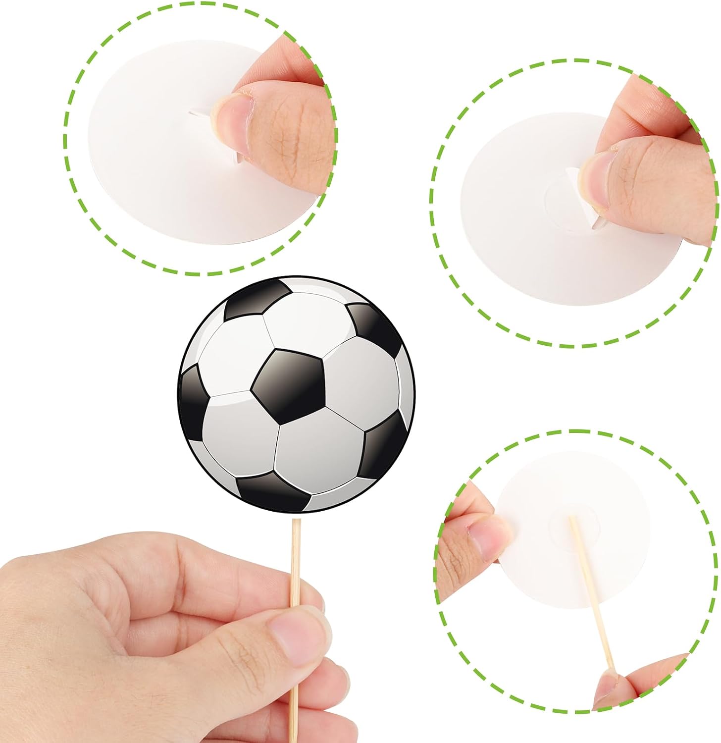 Hooqict 40Pcs Soccer Cupcake Toppers Soccer Ball Birthday Cake Topper Decorations Cupcake Picks for Kids Boys Men Sports Theme Birthday Party Decorations Game Day Party Supplies