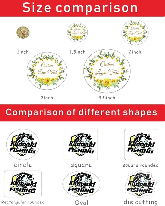 Custom Stickers for Weddings, Birthdays & Businesses - Personalized Labels with Your Logo - Waterproof, Fade and Heat Resistant - Pack of 100-1000 (Custom Image, 6 Inch)