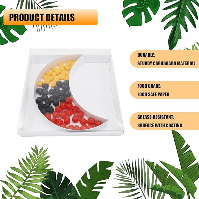 12" Fillable Cardboard Moon EID Charcuterie Gift Cupcake Box With Cover Sweets Packaging (MOON)