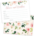 Set of 50 Advice and Wishes Cards - Double Sided Floral Cards, Perfect for the Bride and Groom, Baby Shower, Bridal Shower, Wedding Shower, Graduation Party, Retirement Party, Anniversary
