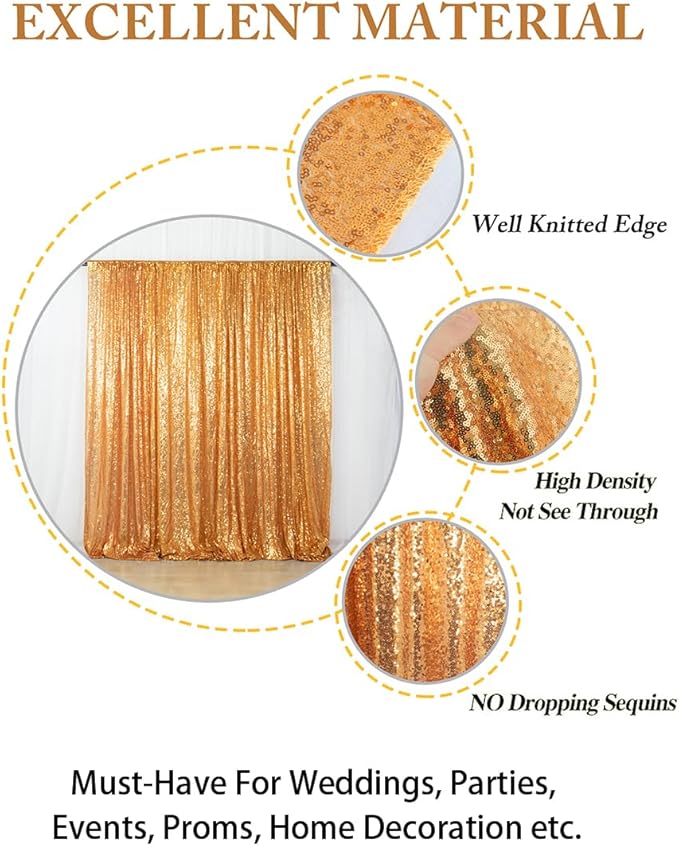 ShiDianYi 4FTX6FT-Gold-SEQUIN Photo Backdrop,Party/Prom Photography Background,Wedding Photo Booth (Gold)