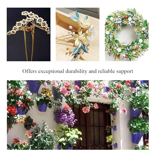 HAHIYO 18Gauge Dark Green Paper-Wrapped Metal Floral Wire 14 Inches(36cm), 70 Pack Flexible Paddle Wires Florist Wire Garden Wires for Craft Christmas Wreath Flower Arrangement Bouquet Wedding DIY